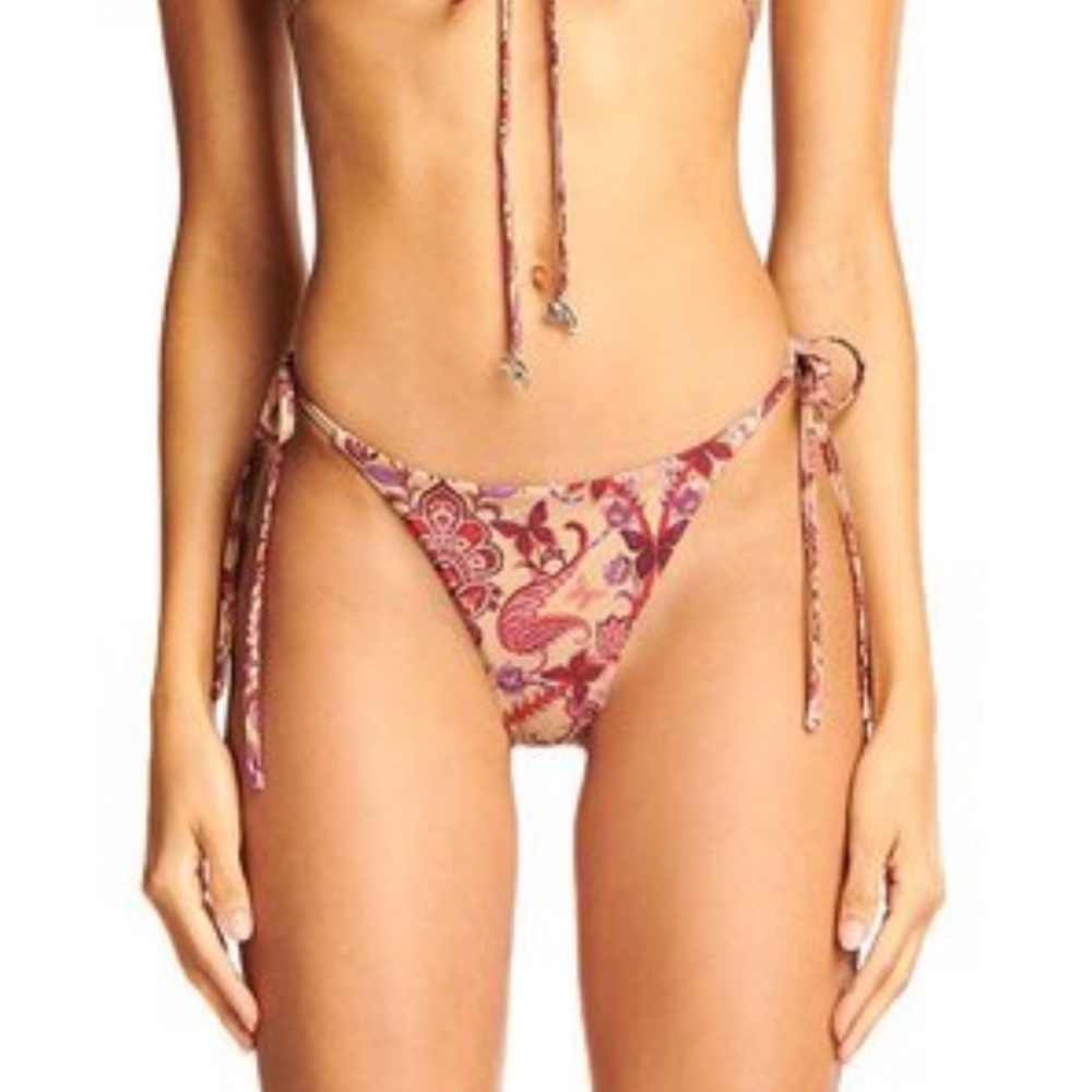 HARLOW BIKINI BOTTOM - TAN PAISLEY